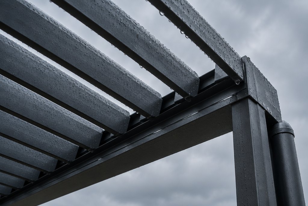 Nasse Aluminiumlamellen von unten